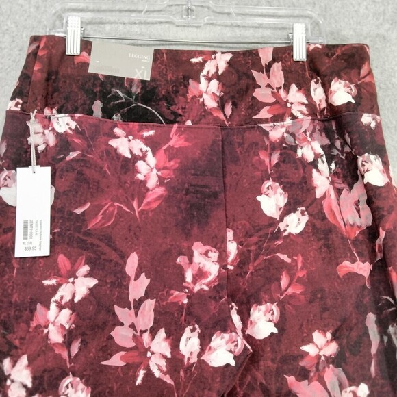 NEW! Soft Surroundings Ankle Leggings Wmns Sz XL Red Floral SuperSlim High Rise - Picture 8 of 14